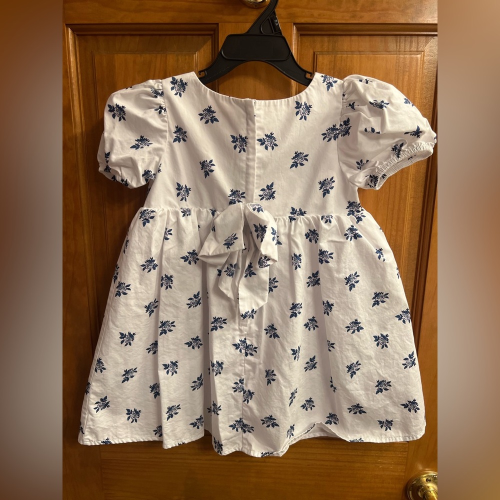 American Girl White Dress with Blue Floral Design - Picture 3 of 3
